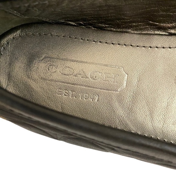 Coach Saidey Black Leather Embossed Slip On Loafers - Picture 6 of 8